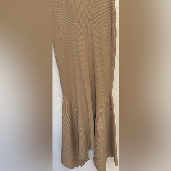 Anthropologie Knit Mock Turtle Neck Midi Tan Cedar Sweater Dress Size XS - Picture 11 of 12